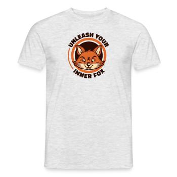 Unleash Your Inner Fox Red Fox Canidae Caninae - Men's T-Shirt - heather grey - Front - AI Model Male 178 dark (178cm)