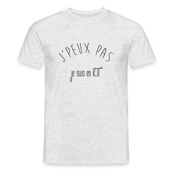 JPEUX PAS JE SUIS EN RTT - T-shirt homme - gris chiné - Devant - AI Model Male 178 dark (178cm)