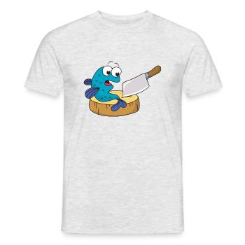 Couteau à poisson - T-shirt homme - gris chiné - Devant - AI Model Male 178 dark (178cm)