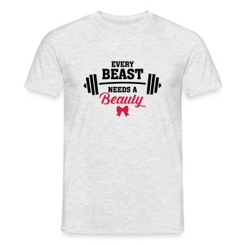 Beauty - Beast (Part 2) - Männer T-Shirt - Grau meliert - Vorne - AI Model Male 178 dark (178cm)
