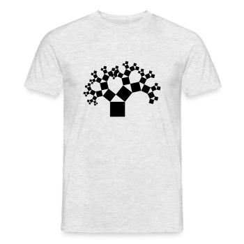 Pythagorean tree black - Men's T-Shirt - heather grey - Front - AI Model Male 178 dark (178cm)