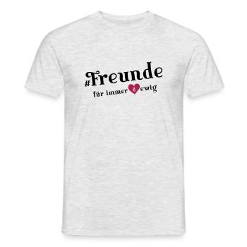 freunde für immer - Männer T-Shirt - Grau meliert - Vorne - AI Model Male 178 dark (178cm)