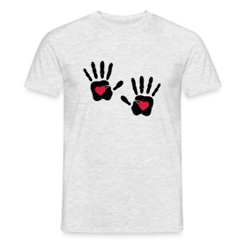 Hearts - Men's T-Shirt - heather grey - Front - AI Model Male 178 dark (178cm)