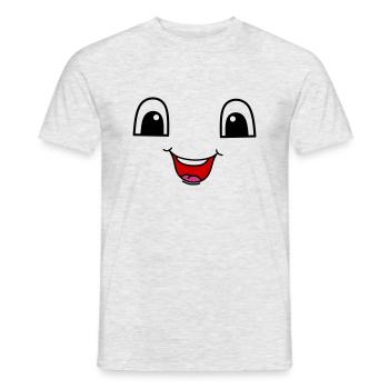 Cute face with a happy smile - Männer T-Shirt - Grau meliert - Vorne - AI Model Male 178 dark (178cm)