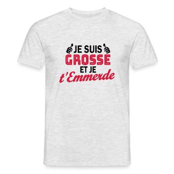 je suis grosse - T-shirt homme - gris chiné - Devant - AI Model Male 178 dark (178cm)