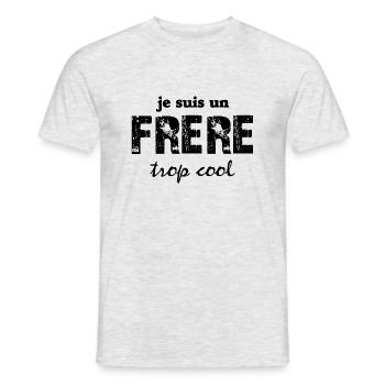 je suis un frère trop cool - T-shirt homme - gris chiné - Devant - AI Model Male 178 dark (178cm)