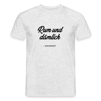 Rum und dämlich - Männer T-Shirt - Grau meliert - Vorne - AI Model Male 178 dark (178cm)