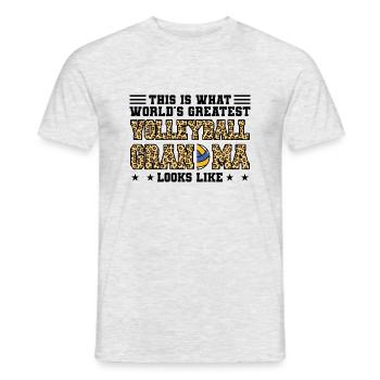 Volleyball-Oma Volleyball-Großmutter Geschenk - Männer T-Shirt - Grau meliert - Vorne - AI Model Male 178 dark (178cm)