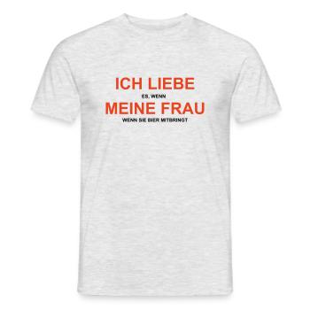 Cooles „Ich Liebe Meine Frau“ Design für Männer - Männer T-Shirt - Grau meliert - Vorne - AI Model Male 178 dark (178cm)