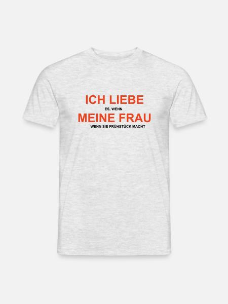 Cooles „Ich Liebe Meine Frau“ Design für Ihn - Männer T-Shirt - Grau meliert