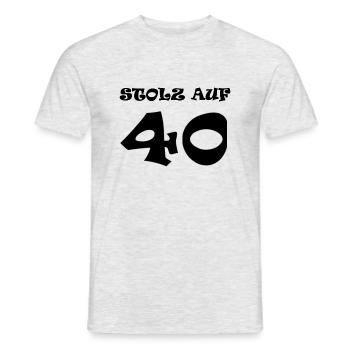 Stolz auf 40 Jahre - 40. Geburtstag - Männer T-Shirt - Grau meliert - Vorne - AI Model Male 178 dark (178cm)