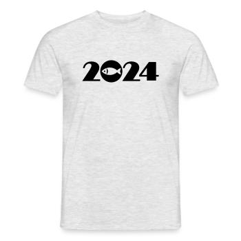 Pêcheur, Poisson, Club de Pêche 2024 - T-shirt homme - gris chiné - Devant - AI Model Male 178 dark (178cm)