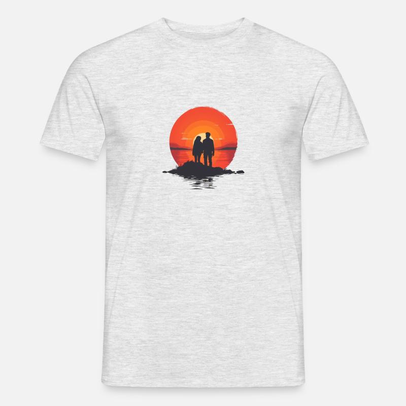 Liebe - Männer T-Shirt - Grau meliert