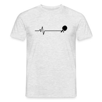 Tischtennis Herzschlag Puls Ekg - Männer T-Shirt - Grau meliert - Vorne - AI Model Male 178 dark (178cm)