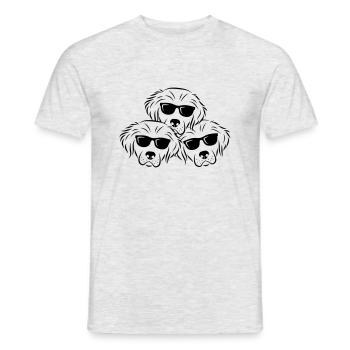 Hunde schwarz Hundekopf Geschenkidee - Männer T-Shirt - Grau meliert - Vorne - AI Model Male 178 dark (178cm)