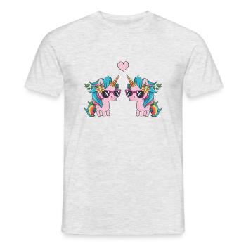 unicorn love - Männer T-Shirt - Grau meliert - Vorne - AI Model Male 178 dark (178cm)