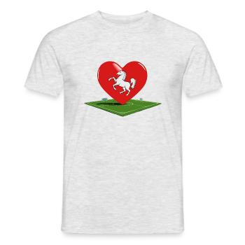 Twente liebt Fußball - Männer T-Shirt - Grau meliert - Vorne - AI Model Male 178 dark (178cm)