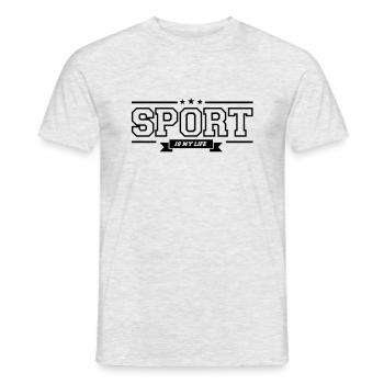 sport is my life - Männer T-Shirt - Grau meliert - Vorne - AI Model Male 178 dark (178cm)