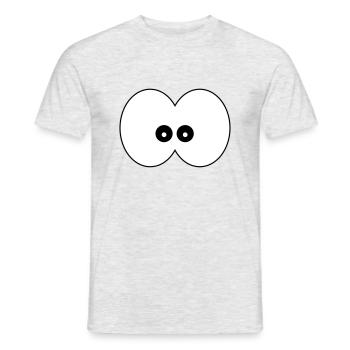 Lustige Comic Augen Kulleraugen Kinder Geschenk - Männer T-Shirt - Grau meliert - Vorne - AI Model Male 178 dark (178cm)