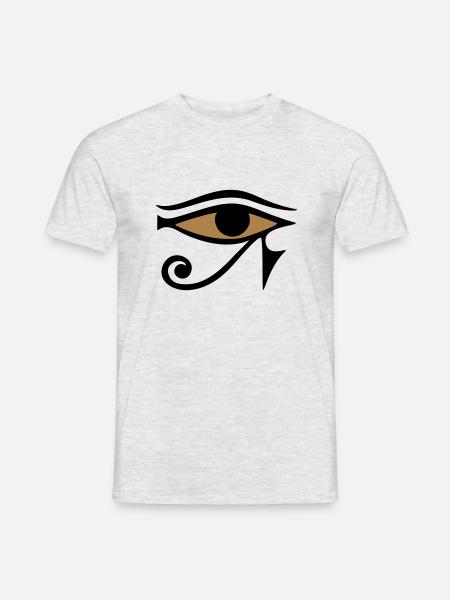 Ojo de Horus, amuleto de protección, magia, fuerza - Camiseta hombre - gris jaspeado
