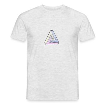 Penrose triangle impossible triangle as a comic - Men's T-Shirt - heather grey - Front - AI Model Male 178 dark (178cm)