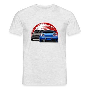 JDM Oldschool - Men's T-Shirt - heather grey - Front - AI Model Male 178 dark (178cm)