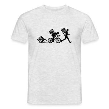 Swim Bike Run - T-shirt homme - gris chiné - Devant - AI Model Male 178 dark (178cm)