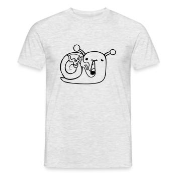 Rauchende Kiffer Schnecke - Männer T-Shirt - Grau meliert - Vorne - AI Model Male 178 dark (178cm)