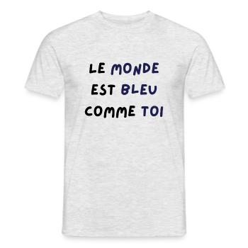 Le monde est bleu comme toi - T-shirt homme - gris chiné - Devant - AI Model Male 178 dark (178cm)