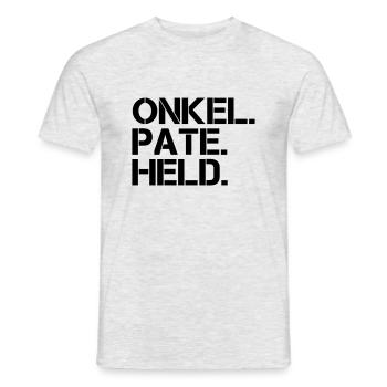 Onkel Pate Held - Männer T-Shirt - Grau meliert - Vorne - AI Model Male 178 dark (178cm)