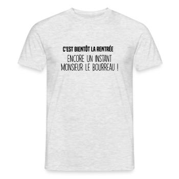 C'est bientôt la rentrée des classes - T-shirt homme - gris chiné - Devant - AI Model Male 178 dark (178cm)