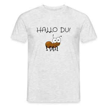 Hallo Du - Männer T-Shirt - Grau meliert - Vorne - AI Model Male 178 dark (178cm)