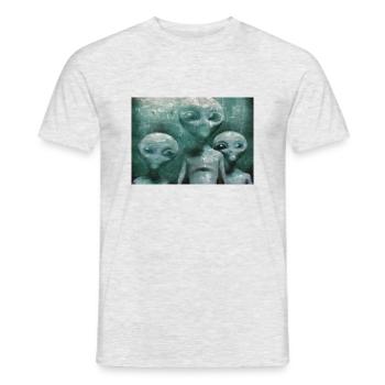 Aliens in the Mist - Men's T-Shirt - heather grey - Front - AI Model Male 178 dark (178cm)