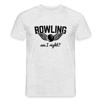 Bowling - Männer T-Shirt - Grau meliert - Vorne - AI Model Male 178 dark (178cm)