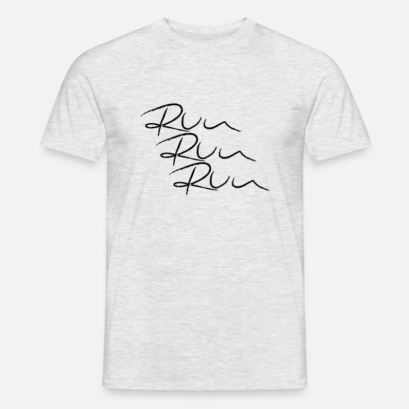 Løbe! Løbe! Løbe! - Mænd T-shirt - grå meleret