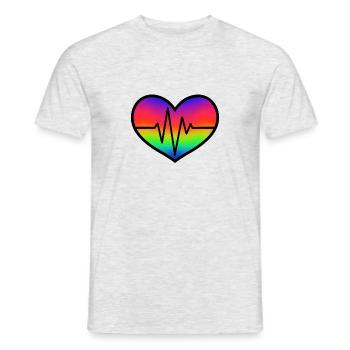 Heartbeat - T-shirt homme - gris chiné - Devant - AI Model Male 178 dark (178cm)