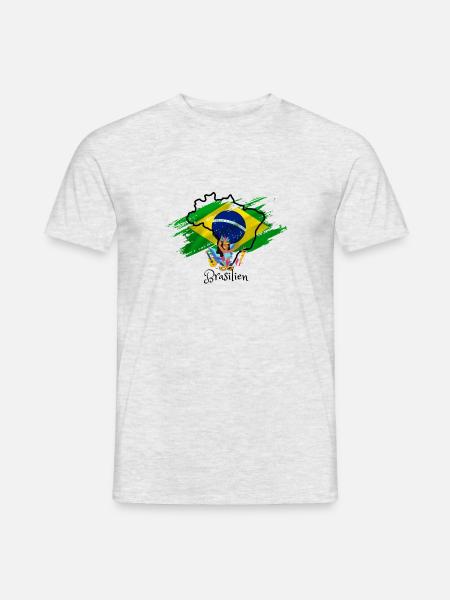 Ich liebe Brasilien - Männer T-Shirt - Grau meliert