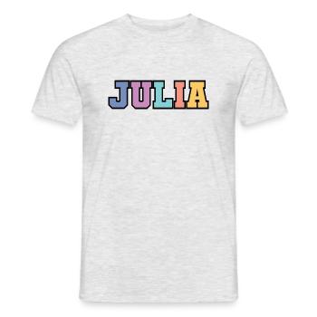 Name - Julia - Men's T-Shirt - heather grey - Front - AI Model Male 178 dark (178cm)