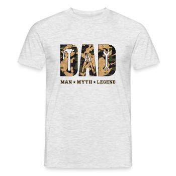 Papa : L’homme, le mythe, la légende - T-shirt homme - gris chiné - Devant - AI Model Male 178 dark (178cm)