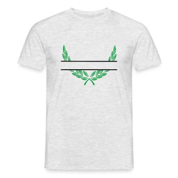 Lorbeerkranz Namensbanner grün - Männer T-Shirt - Grau meliert - Vorne - AI Model Male 178 dark (178cm)