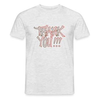THANK YOU - Men's T-Shirt - heather grey - Front - AI Model Male 178 dark (178cm)