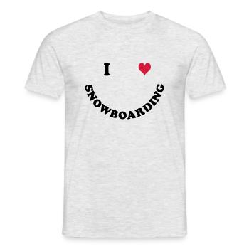 I love Snowboarding - Men's T-Shirt - heather grey - Front - AI Model Male 178 dark (178cm)