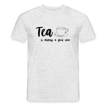 Tea is Always a Good Idea - Tea Lover Design - Männer T-Shirt - Grau meliert - Vorne - AI Model Male 178 dark (178cm)