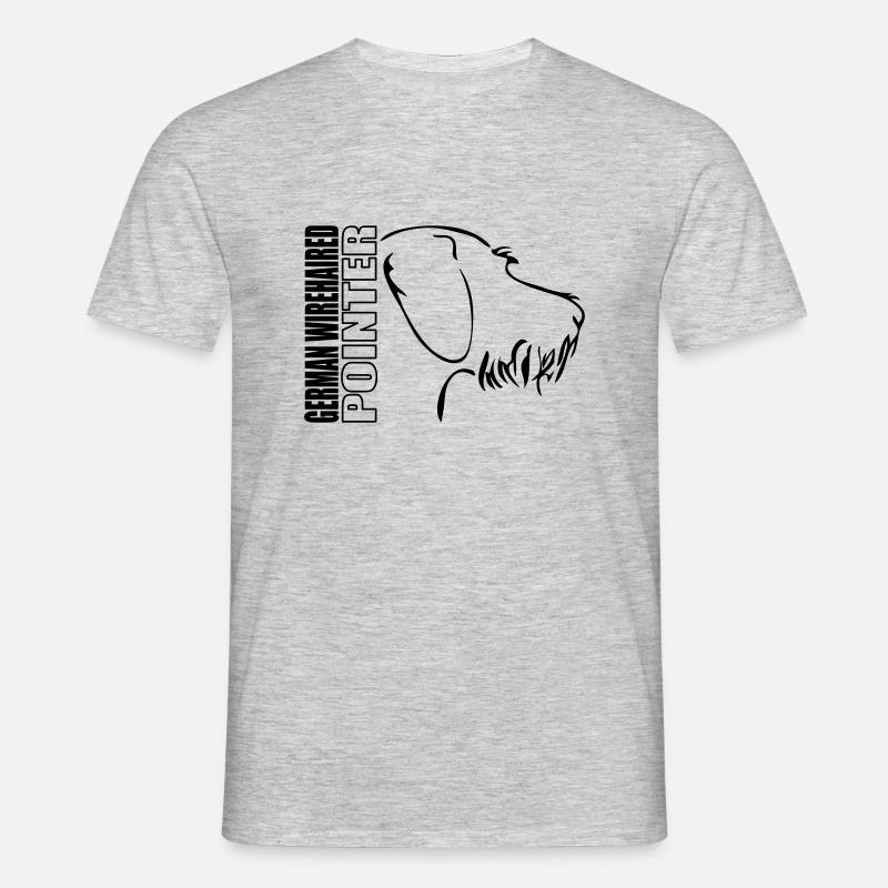 GERMAN WIREHAIRED POINTER PROFIL - Männer T-Shirt - Grau meliert