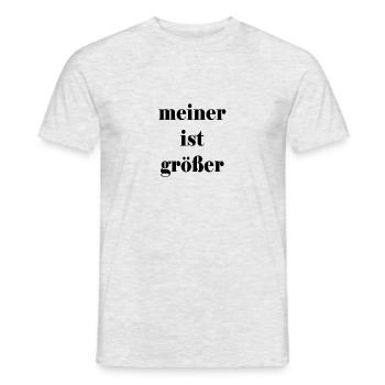Meiner ist größer - Männer T-Shirt - Grau meliert - Vorne - AI Model Male 178 dark (178cm)