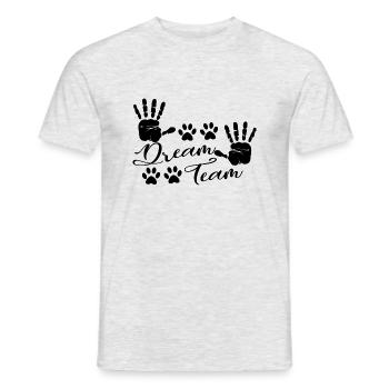 Hunde Shirt · Hund Dreamteam · Geschenk - Männer T-Shirt - Grau meliert - Vorne - AI Model Male 178 dark (178cm)