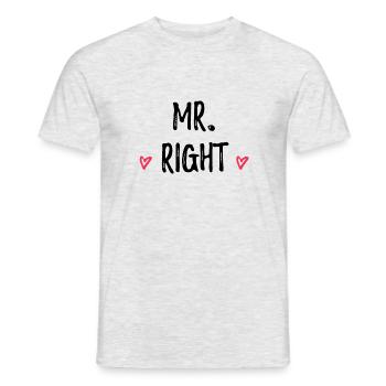 Mr. Right wedding gift saying partner look - Men's T-Shirt - heather grey - Front - AI Model Male 178 dark (178cm)