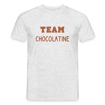 T shirt team chocolatine homme femme enfant - T-shirt homme - gris chiné - Devant - AI Model Male 178 dark (178cm)