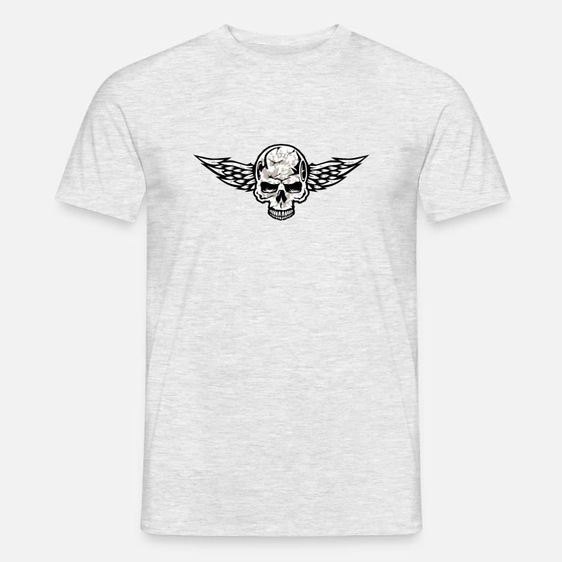 teschio teschio teschio logo - T-shirt uomo - grigio melange