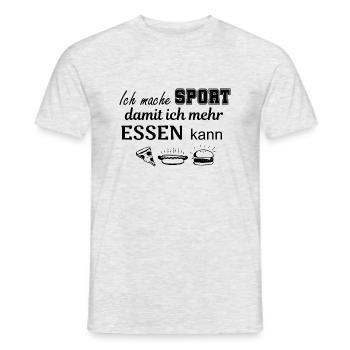 More sport, more food - Men's T-Shirt - heather grey - Front - AI Model Male 178 dark (178cm)